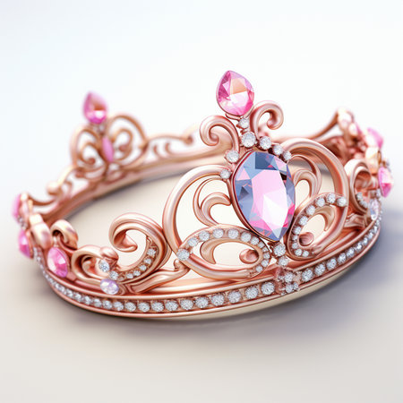 Wedding ring with precious stones. Jewelry background. 3d renderの素材