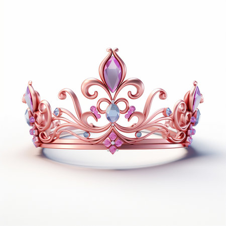 Crown isolated on a white background. 3d render illustration.の素材