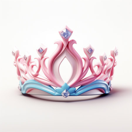 Princess crown isolated on a white background. 3d render.の素材
