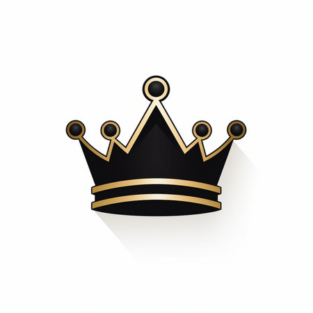 Black royal crown icon. Vector illustration isolated on white background. Eps 10.の素材