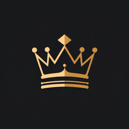 Gold crown icon isolated on black background. Vector illustration. Eps 10.の素材