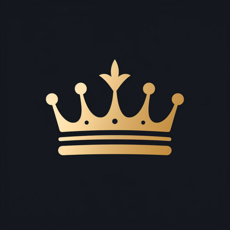 Crown icon. Golden crown isolated on black background. Vector illustrationの素材