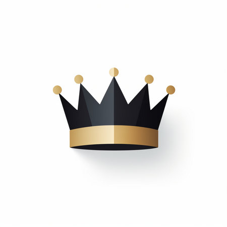 Black crown icon isolated on white background. Vector illustration. Eps 10.の素材