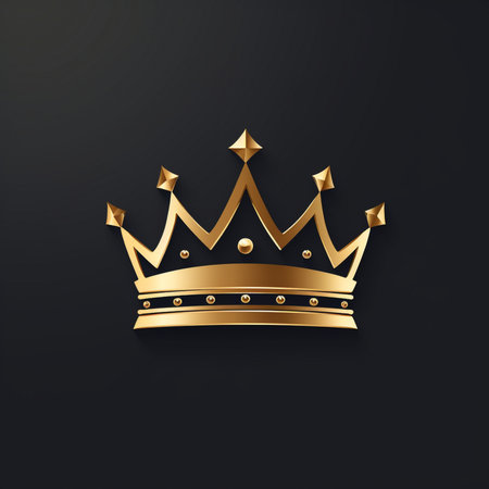 Gold crown isolated on black background. Vector illustration. Eps 10.の素材