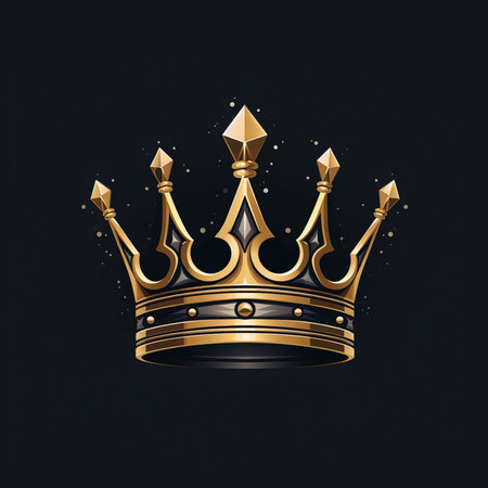 Crown gold on a black background. Vector illustration for your designの素材