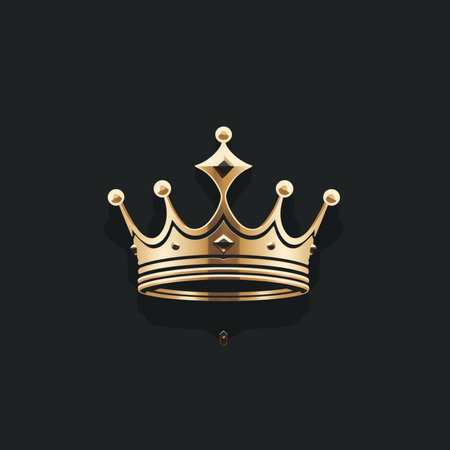 Gold crown on a black background. 3d rendering, 3d illustration.の素材