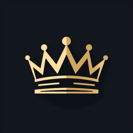 Crown gold icon on black background for web, mobile and infographicsの素材
