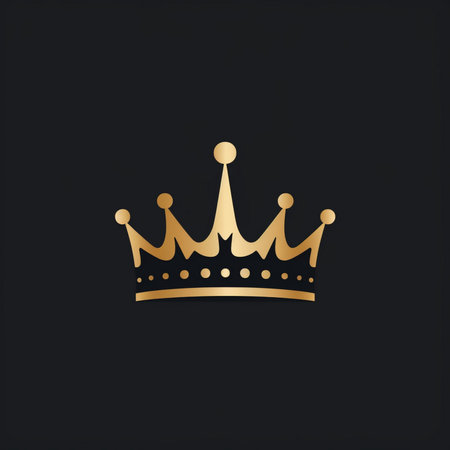 Gold crown on a black background. Vector illustration. Eps 10.の素材