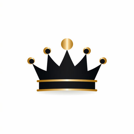 Crown icon. Golden crown isolated on white background. Royal symbol. Vector illustrationの素材