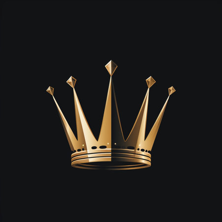 Gold crown on a black background. Vector illustration. EPS 10.の素材