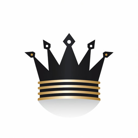 Black crown isolated on white background. Royal symbol. Vector illustration.の素材