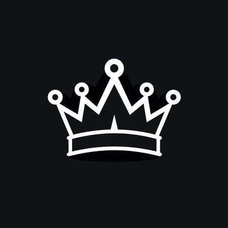 Crown icon. Black and white vector illustration. Flat style.の素材