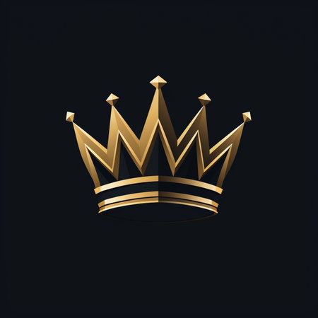 Gold crown on a black background. Vector illustration for your design.の素材