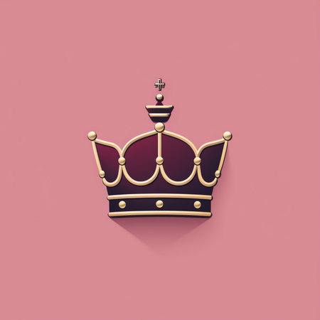 crown icon isolated on pink background. 3d illustration. Eps 10の素材