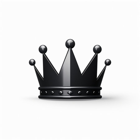Black crown isolated on white background. Vector illustration. Eps 10.の素材