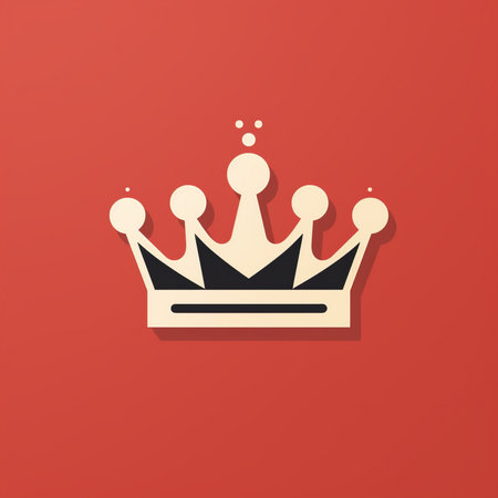 Crown web icon on red background. Eps 10 vector file.の素材