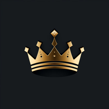 Gold crown isolated on black background. Vector illustration. Eps 10.の素材