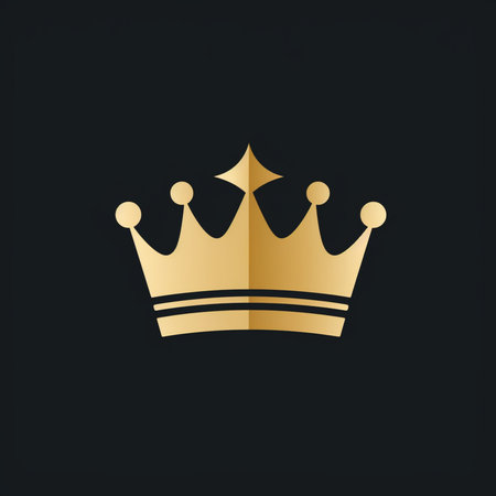 Gold crown icon isolated on black background. Vector illustration. Eps 10.の素材