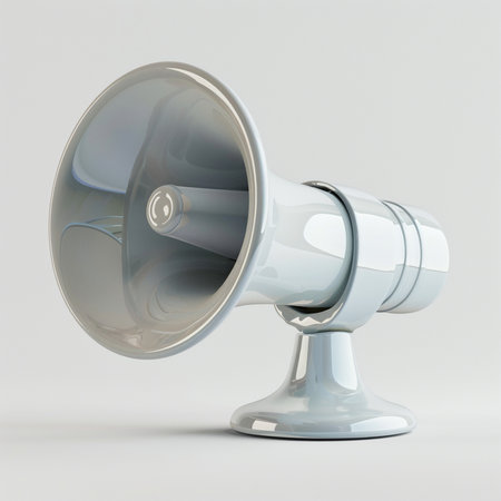 Megaphone isolated on a white background. 3d rendering.の素材