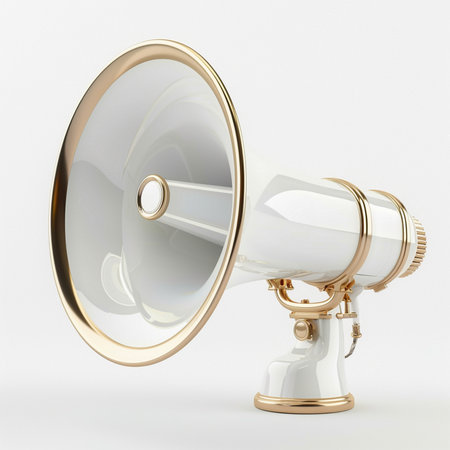 Megaphone isolated on white background. 3d render. Eps 10.の素材