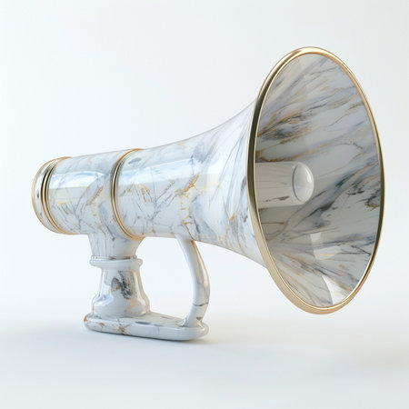 Megaphone on a white background. 3d render illustration.の素材
