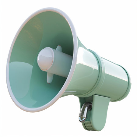 Megaphone isolated on a white background. 3d render.の素材