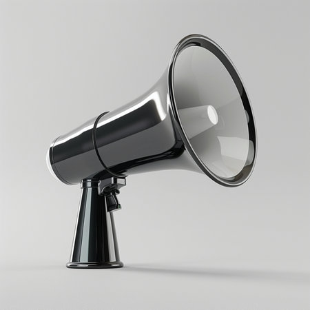 Megaphone isolated on a white background. 3d rendering.の素材