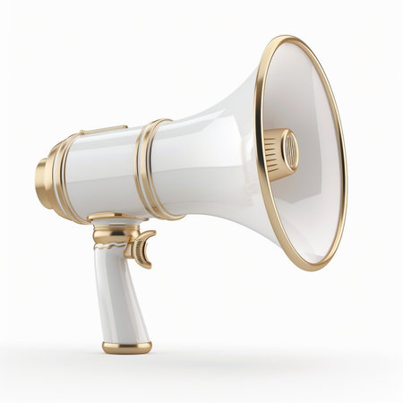 Megaphone isolated on white background. 3D illustration. Eps 10.の素材