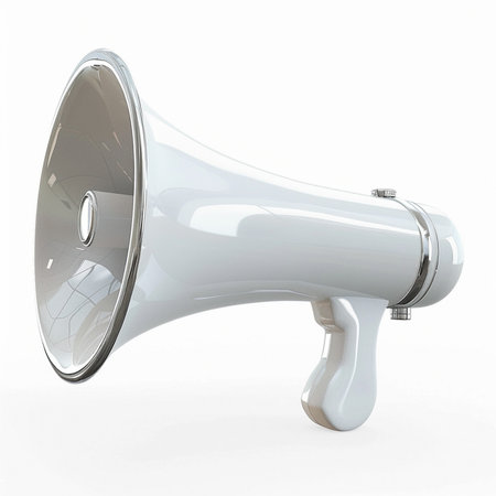Megaphone isolated on white background. 3D rendering. Eps 10.の素材
