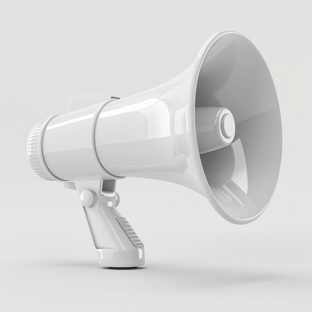 Megaphone isolated on a white background. 3d rendering.の素材