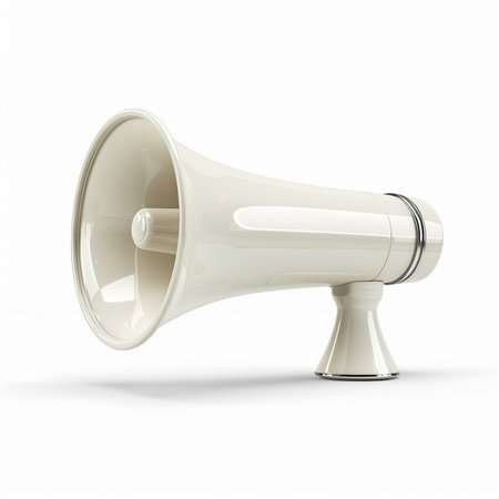 Megaphone isolated on white background. 3D illustration. Eps 10.の素材