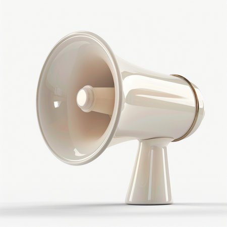 Megaphone isolated on a white background. 3d render.の素材