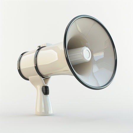 Megaphone on a white background. 3d render illustration.の素材