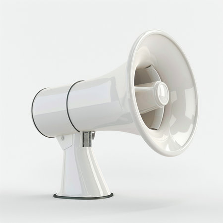 Megaphone isolated on white background. 3d rendering. Eps 10.の素材