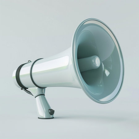 Megaphone on a white background. 3d rendering image.の素材