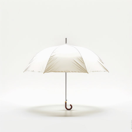 White umbrella on a white background. 3d rendering. Mock upの素材