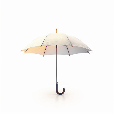 Umbrella isolated on white background. 3D illustration. Vintage style.の素材