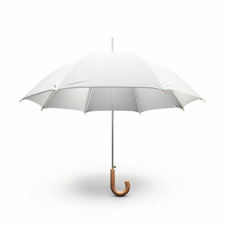 Umbrella isolated on white background. 3d render illustration.の素材