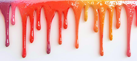 Honey dripping on a white background. 3d Rendering.の素材