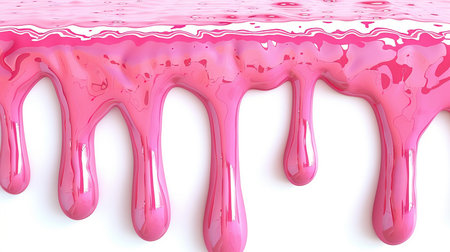 pink paint drips on a white background. 3d renderingの素材