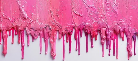 Pink nail polish smears on a white background. Top view.の素材