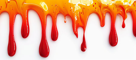 Honey dripping on a white background. 3d rendering, 3d illustration.の素材