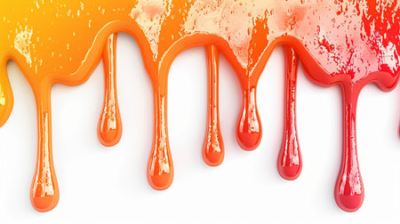 Honey dripping on a white background. 3d rendering illustration.の素材