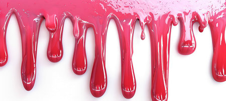 Red nail polish dripping isolated on white background. 3d render illustrationの素材