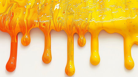 Honey dripping on a white background. 3d rendering, 3d illustration.の素材