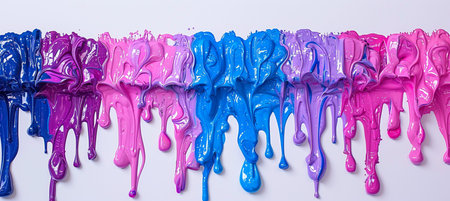 Colorful paint splashes on a white background. 3d renderingの素材