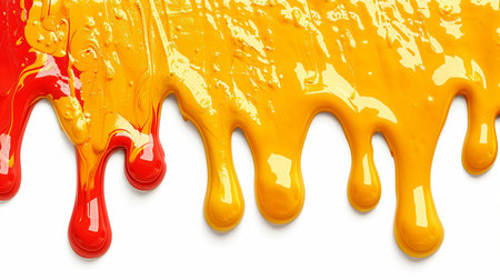 close up of  a paint leaking on white background with clipping pathの素材