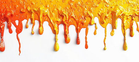 Honey dripping on a white background. 3d rendering, 3d illustration.の素材