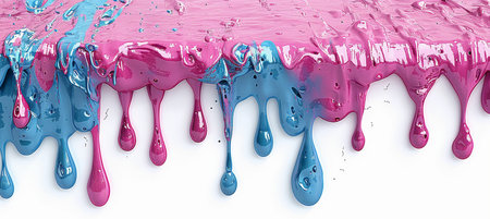 3d render of paint splashing on white background. 3d renderingの素材