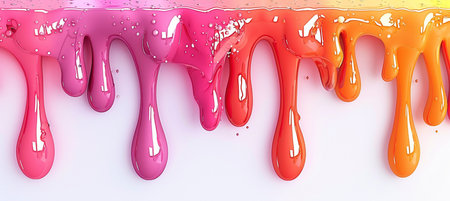 Dripping paint on a white background. 3d rendering, 3d illustration.の素材
